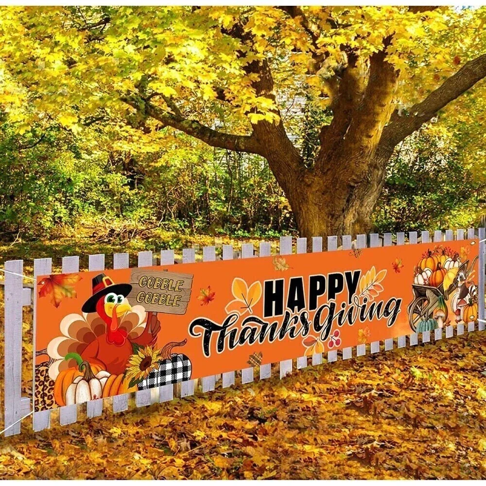 New Happy Thanksgiving Fabric Sign, Background, Decor